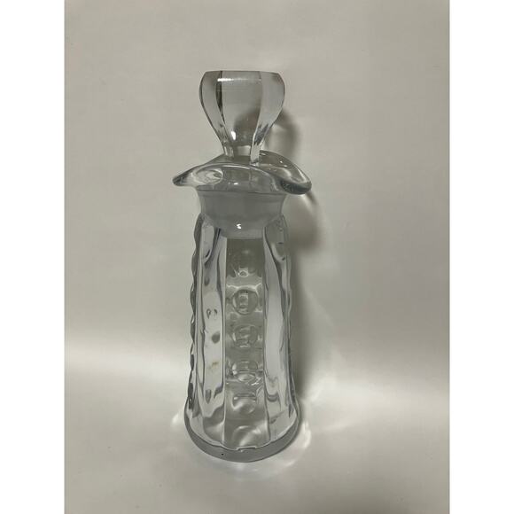 VTG Cruet Decanter Oil Vinegar Dressing Stopper 8.75" Clear Glass Early 1900s - Picture 3 of 11